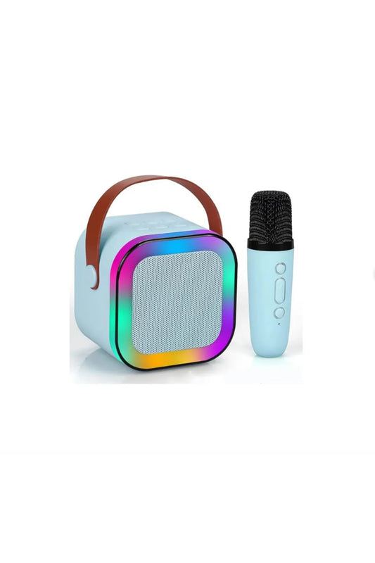 Karaoke Hoparlör 6W Tf Kart/Usb/Tws Özellikli Bass Mikrofonlu RGB Işıklı Bluetooth Speaker