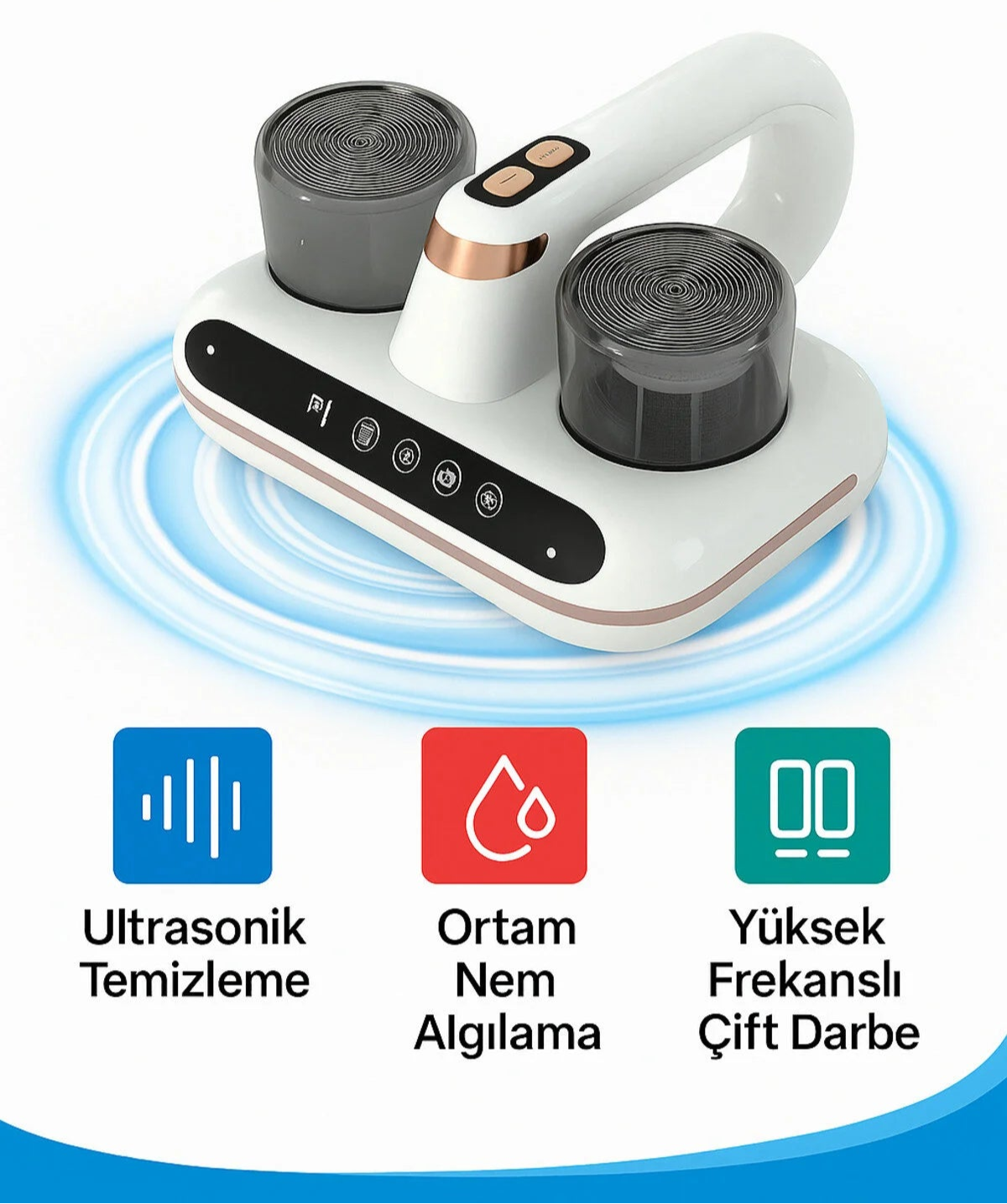 Ultrasonik Toz ve Akar Temizleme Cihaz cift Filtreli Yuksek Frekansl kablosuz Robot Suprge-8