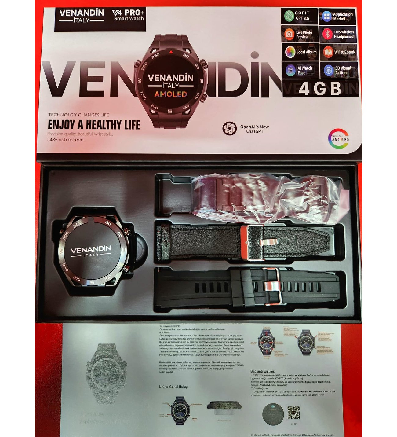 Venandin İtaly V4 Pro+ Plus Smart Watch Akıllı Saat